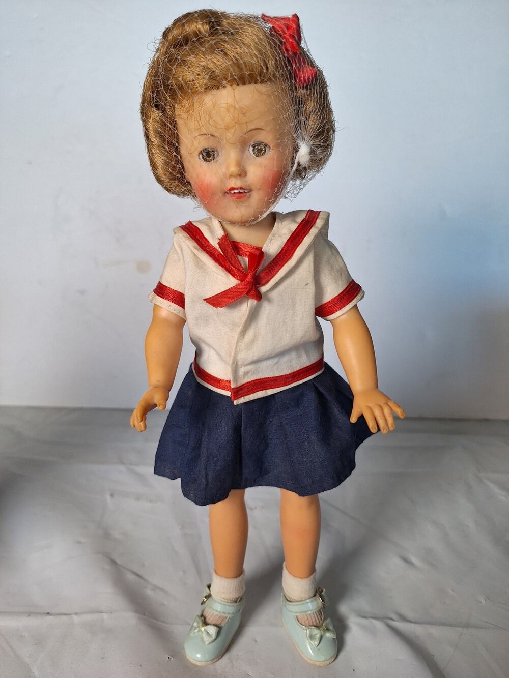1957 Ideal Shirley Temple Doll ST-12-N 12in Sleep Eyes Hair Net Sailor Outfit